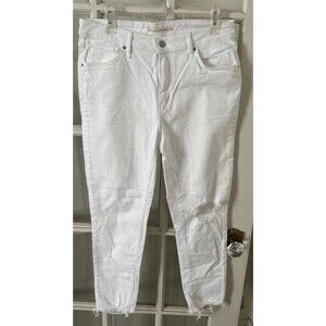 Women's 31  White Levi's 721 Jeans High Rise Skinny Ankle Drestressed